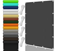 Filet d'ombrage 310x320cm Imperméable, Ombrage, UV Protection 98%, Solaire Toile Ombrage Extérieur Plusieurs Tailles et Coloris pour Jardin, Terrasse, Balcon, Extérieur, Gris Foncé
