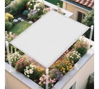 Filet d'ombrage 4 x 9 m Imperméable Anti 98% UV Résistant Hydrofuge Serres Filet Coupe-Vent avec 4 Morceaux de Corde pour Patio Jardin, Terrasse, Extérieur, Balcon, Blanc