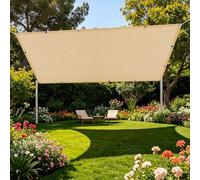Filet d'ombrage 95 x 100 cm Respirant Filet d'ombrage Perméable à l'eau avec Œillets pour Couverture Végétale Serre Jardin Pergola Patio Lawn Pet House, Jaune Sable