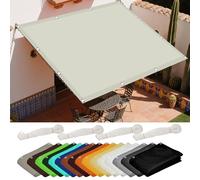 Filet d'ombrage 95 x 700 cm Résistant Aux UV PES Toile Ombrage Auvent avec Le Kit de Fixation pour Jardin Terrasse Balcon Extérieur, Beige