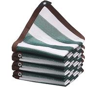 Filet d'ombrage à 90 % - Vert foncé/blanc - Protection solaire pour jardin et terrasse - Protection UV - 3 x 6 m - Bâche avec boucle fixe - Extérieur