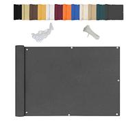 Filet d'ombrage anti-pluie et protection UV pour balcon - 90 x 250 cm - Avec corde - Pour appartements et balcons - Anthracite