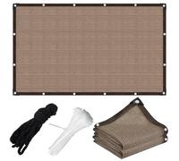 Filet D'ombrage avec œillets - Toile Ombrage Exterieur 3x5.5m - 90% Protection Solaire - Filet d'ombrage pour Serre, Terrasse, Jardin, Plantes, Poulailler, Coupe-Vent, Perméable à l'eau - Café