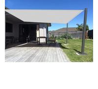 Filet d'ombrage avec Oeillets et Cordons 0.5 x 9 m Tissu Polyester UV Protection avec Oeillets Toile Imperméable pour Jardin Terrasse et Balcon, Blanc