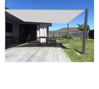 Filet d'ombrage avec Oeillets et Cordons 0.6 x 5 m Tissu Polyester UV Protection avec Oeillets Toile Imperméable pour Jardin Terrasse et Balcon, Blanc