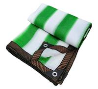 Filet D'ombrage Bache pour Pergola 6×8m Filet Anti Chaleur Extérieur Vert Blanc Rayures avec œillets Taux d'ombrage de 85%, pour Serre Jardin Couverture Potager Terrasse
