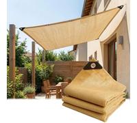 Filet d'ombrage Beige 2 x 9 m avec œillets, Protection UV, Isolation Thermique, Blocage Solaire à 90%, idéal pour Balcon, terrasse, Jardin, auvent extérieur et Piscine.