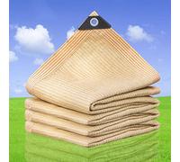 Filet d'ombrage beige - Protection UV à 95 % - Filet d'ombrage rectangulaire respirant pour balcon, terrasse, piscine - Durable avec œillets (7 x 9 m)