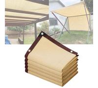 Filet d'ombrage beige résistant aux UV pour plantes, 90 % de protection solaire, 6 x 7 m, auvent durable avec œillets, parfait pour les serres, les granges, les chenils, les solutions d'ombrage