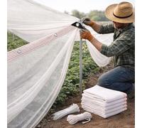 Filet d'Ombrage Blanc 50% 1m-20m pour Plantes, Toile d'Ombrage Robuste avec Oeillets, Bâche Filet Respirante Brise-Vue Serre Jardin Terrasse Poulailler Pergola Extérieur Qualité UV(4.5 * 15m)