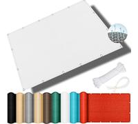 Filet d'ombrage carré 140 x 400 cm avec cordes - Bloque 98 % des UV - Respirant - Pour jardin et balcon - Voile d'ombrage blanche