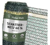 HaGa® Filet d'ombrage 2 m x 1 m (Vendu au mètre) avec 60% d'effet d'ombrage en Vert - Tissu de Protection Solaire pour clôture - Occultant pour Serre et Potager - Respirant