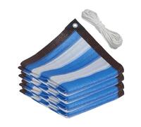 Filet d'ombrage de 4 x 6 m - Protection UV et refroidissement - Filet d'échafaudage pour serre et plantes - Protection contre le vent avec rayures bleues