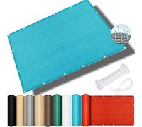 Filet d'ombrage de protection UV avec attaches - 60 x 1000 cm - 98 % - Résistant aux intempéries - Pour jardin, balcon - Bleu clair