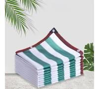 Filet d'ombrage d'extérieur résistant aux UV - Rideau de jardin respirant à œillets - Résistant aux déchirures - Coupe-vent - 6 x 8 m - Solution d'ombrage de jardin vert et blanc