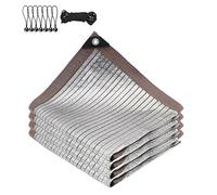 Filet d'ombrage en aluminium - 3,5 x 6 m - Protection solaire - 80 % tissu d'ombrage réfléchissant et isolant thermique - Argenté - Filet d'ombrage de serre pour patio, arrière-cour, jardin, carport