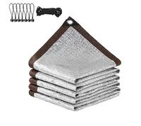 Filet d'ombrage en aluminium - 3 x 4,5 m - Protection solaire - 99 % tissu d'ombrage réfléchissant et isolant thermique - Argenté - Filet d'ombrage de serre pour patio, arrière-cour, jardin, carport