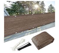 Filet d'ombrage en bambou pour balcon, jardin, clôture résistante aux intempéries avec œillets métalliques et attaches en nylon, marron, 1,3 x 5 m