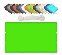 Filet d'ombrage en maille - 2,1 x 3,8 m - Protection UV à 98 % - Coupe-vent - Œillets et cordes incluses - Pour terrasse, camping - Vert clair