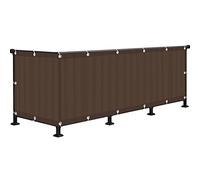 Filet d'ombrage en polyéthylène haute densité pour balcon - 0,8 x 10 m - Protection UV - Panneau de clôture de jardin - Œillets métalliques marron - Options de hauteur de 0,6 m à 1,2 m - Résistant aux