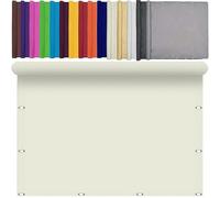 Filet d'ombrage Extérieur 170 x 255 cm Voile Ombrage Résistant à La Pluie, Anti UV, sans Perçage Coupe-Vent avec Cordes de Fixation pour Patio Terrasse Extérieur, Blanc cassé