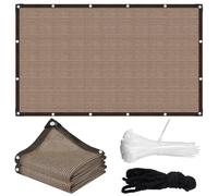 Filet D'ombrage Exterieur, 3.5x8m Filet Protection Solaire 90% UV, Toile Ombrage Respirant avec œillets, Voile D'ombrage pour Plantes/Pet House/Serre/Jardin/Pergola/Patio Lawn - Café