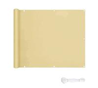 Filet d'ombrage imperméable avec œillets, cordons et attaches pour balcon, jardin, piscine, 1 x 7 m, couleur crème