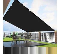 Filet d'ombrage imperméable et résistant pour patio, jardin, terrasse, extérieur, 1,5 x 7,5 m, revêtement noir pour une meilleure défense UV