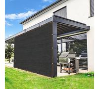 Filet d'ombrage noir de 2 x 6 m avec œillets, protection UV à 80 %, isolation thermique et protection solaire pour plantes de terrasse, serre et protection visuelle