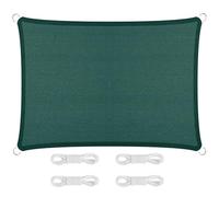 Filet d'ombrage personnalisé - 140 x 240 cm - Protection UV à 95 % - Tissu durable avec anneau en D et cordon pour camping, balcon, utilisation en extérieur - Vert foncé