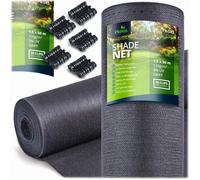 Filet d'ombrage - Plonos - 1,5x50m - 110g/m² - Gris - 50 pinces incluses