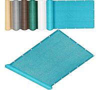 Filet d'ombrage pour balcon pour extérieur, 165 x 325 cm, tissu de protection solaire avec attaches de câble pour terrain de sport, brise-vue - Bleu ciel pour jardin - Résistant aux intempéries