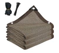 Filet d'ombrage pour pergola, Tailles Multi Respirables d'oeillets de HDPE Bloc du Tissu 90% d'ombre café extérieur(4x16m)