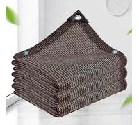 Filet d'ombrage pour serre de jardin - Distance entre les trous : 1 m - Avec œillets et isolation thermique - Pour serre, pergola, jardin - 6 x 6 m - Marron