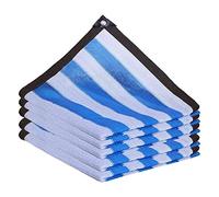 Filet D'Ombrage Rayé Blanc Et Bleu,75% Bloquent Les UV Filet D'Ombre Toile D'Ombrage,pour Abri De Voiture Pergola Fleurs Plantes De Serre Patio Lawn Pet House (3mx4m/9.8ftx13.1ft)