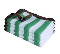 Filet D'Ombrage Rayé Blanc Et Vert,75% bloquent Les UV Toile Ombrage De Tissu Protection Solaire avec des œIllets Bande,pour Terrasse Jardin Balcon Voiture (2mx3m/6.6ftx9.8ft)