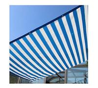Filet d'ombrage rayé bleu et blanc, tissu en maille pour écran solaire de voiture pour fenêtres de balcon, ne bloque pas la photosynthèse (taille : 2 x 5 m) ()