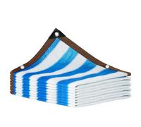 Filet d'ombrage rayé bleu et blanc, toile d'ombrage de jardin, toile d'ombrage, filet d'ombrage avec anneaux de suspension, adapté à toutes sortes de scénarios de couverture d'ombre, de nombreuses tai