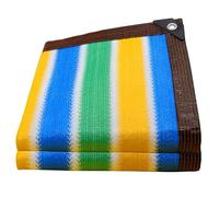 Filet d'ombrage rayé coloré 2 x 10 m avec œillets - Bâche d'ombrage en Maille pour Jardin, Protection UV et Refroidissement, Voile d'ombrage Respirante et Isolante, pour Serre, terrasse et p
