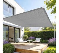 Filet d'ombrage Rectangulaire 0.8 x 1.4 m Respirant Filet D’Ombrage Rectangulaire avec Œillets pour Potager, Serre, Balcon, Terrasse, Pergola, Patio, Gris Clair