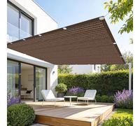 Filet d'ombrage Rectangulaire 1.2 x 1.4 m Respirant Filet D’Ombrage Rectangulaire avec Œillets pour Potager, Serre, Balcon, Terrasse, Pergola, Patio, Brun