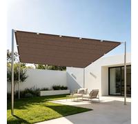 Filet d'ombrage Rectangulaire 1.7 x 3.2 m Respirant Filet de Protection Solaire pour Le Camping avec Œillets pour Potager, Serre, Balcon, Terrasse, Pergola, Patio, Brun