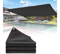 Filet d'ombrage rectangulaire avec œillets - Pour balcon et serre - Protection contre le vent et le soleil - Noir - 2 x 3 m, 3 x 4 m, 3 x 5 m, 2 x 4 m, 3 x 3 m, 4 x 6 m, 5 x 5 m