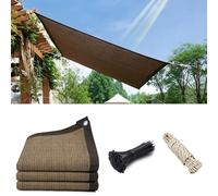 Filet D'ombrage Rectangulaire Brun, Filet Protection Solaire Respirante, Voile D'ombrage 90% UV, Toile D'ombrage avec œillets pour Terrasse Serre Jardin Potager Pergola(6.5 x 14m)