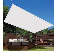 Filet d'ombrage respirant et indéchirable - 1,5 x 3 m - Protection solaire pour terrasse, cour et jardin - Auvent blanc résistant aux intempéries avec cordes de haubanage pour extérieur