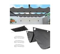 Filet d'ombrage rétractable - Housse d'extérieur pour terrasse et jardin Plusieurs tailles et couleurs Comprend un kit de montage 300 cm x 200 cm - Gris foncé