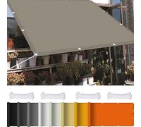 Filet d'ombrage Rideau pour Pergola 1.5 x 2.5 m 98% UV Protection,Polyester, Toile d'ombrage Auvent Imperméable avec 4 X Cordes de 1.5M pour Jardin Patio Terrasse Balcon, Kaki