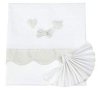 FILET - Drap de lit pour bébé/petite enfance, 100% coton, avec taie d'oreiller I produit fabriqué en Italie - 90 x 120 cm