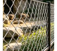 Filet en Corde d'Acier Inoxydable 304, Grillage Souple Multifonctionnel pour Jardin, Balcon, Escalier, Ferme, Treillis Métallique Antirouille, Clôture Décorative et Barrière pour Animaux (0.6*1m)