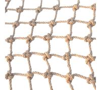 Filet en corde de jute naturelle personnalisable - Filet d'escalade de sécurité durable pour maisons d'arbre, balcons et escaliers - Design à double boucle 4 mm x 4 cm Maille 2 x 2 m